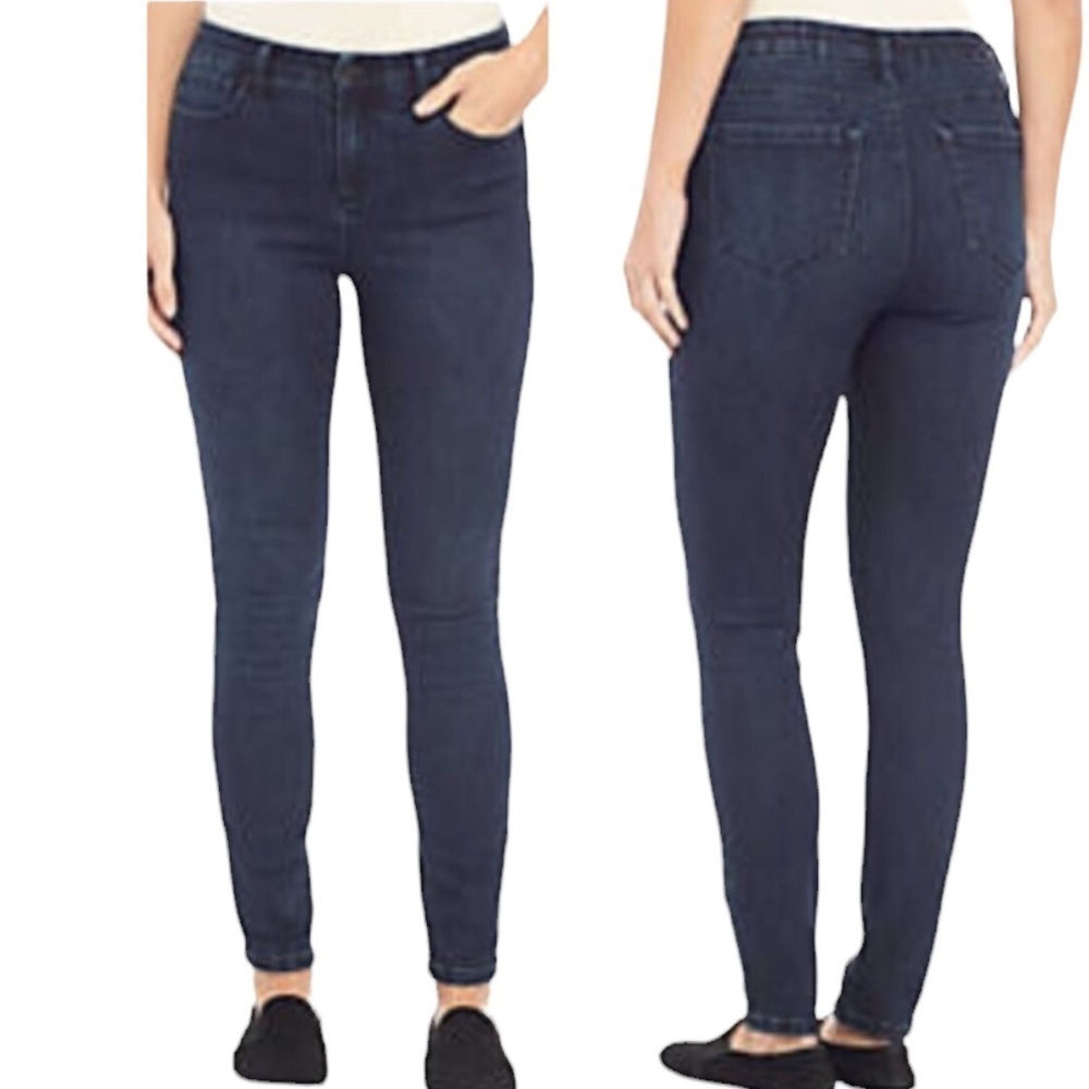 Ellen Tracy Dark Wash Refined Mid Rise Skinny Jeans Sz 10